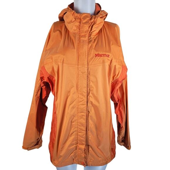 Marmot PreCip Eco Tain Jacket Rip Stop Fabric Packable Sealed Hooded Jacket XL - Picture 1 of 6